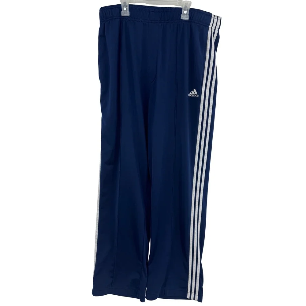 Y2K Adidas‎ Mens Navy Blue 3-Stripe Tracksuit Set Jacket Pants Size L 2005
